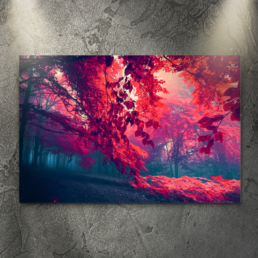 Foggy Red Maple Tree Canvas Wall Art - Image by Tailored Canvases