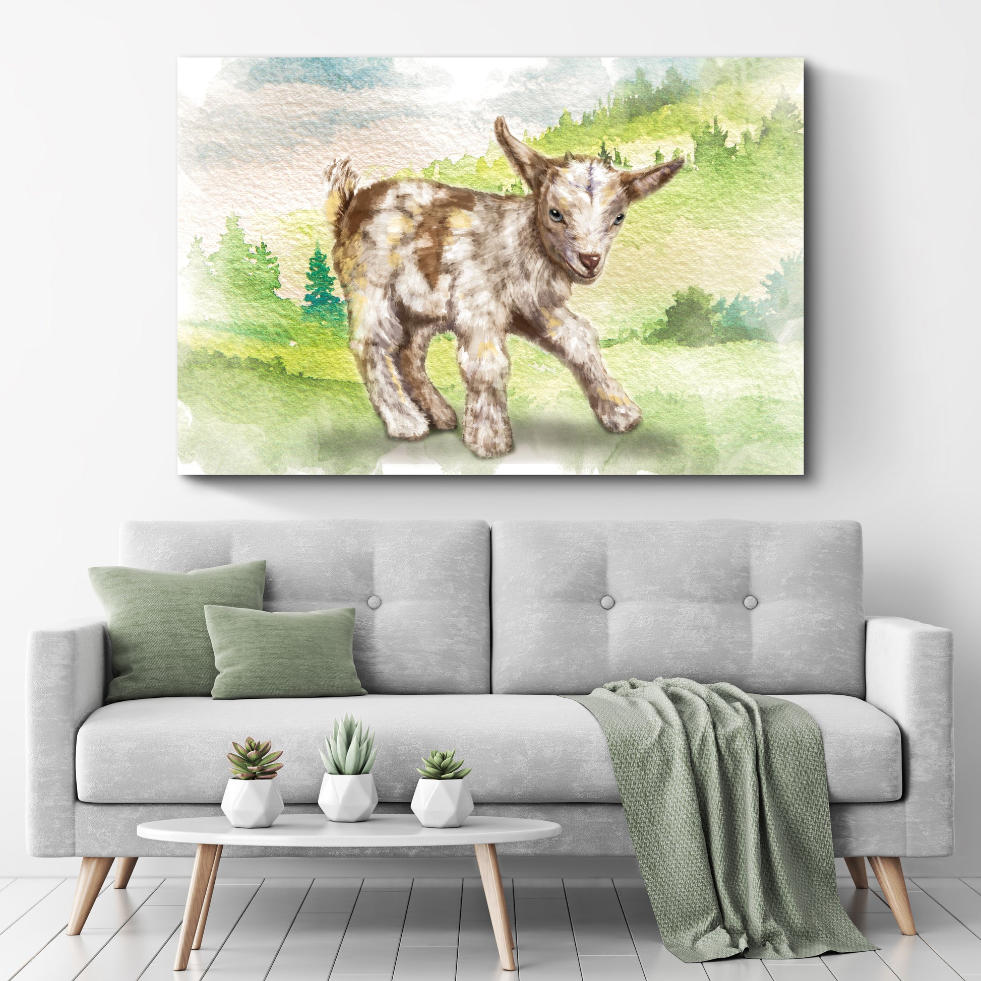 Adorable Baby Goat Canvas Wall Art Style 2 - Image by Tailored Canvases