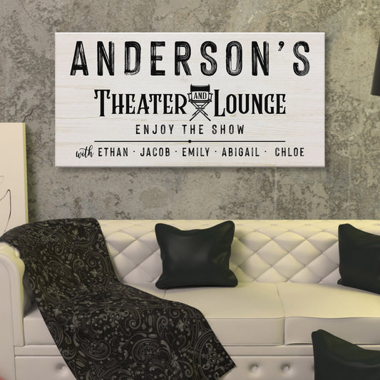 Family Theatre and Lounge Sign Style 2 - Image by Tailored Canvases