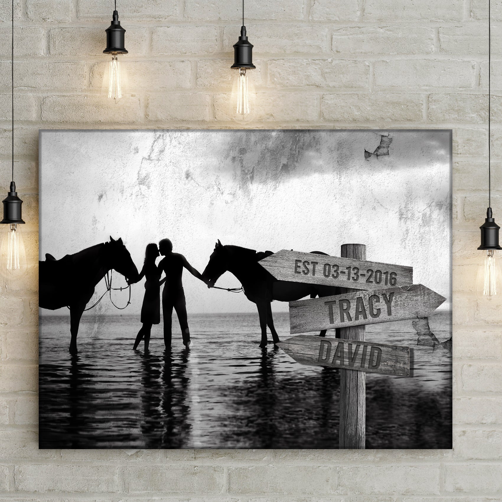 Horse Couple Sign Style 2 - Image by Tailored Canvases