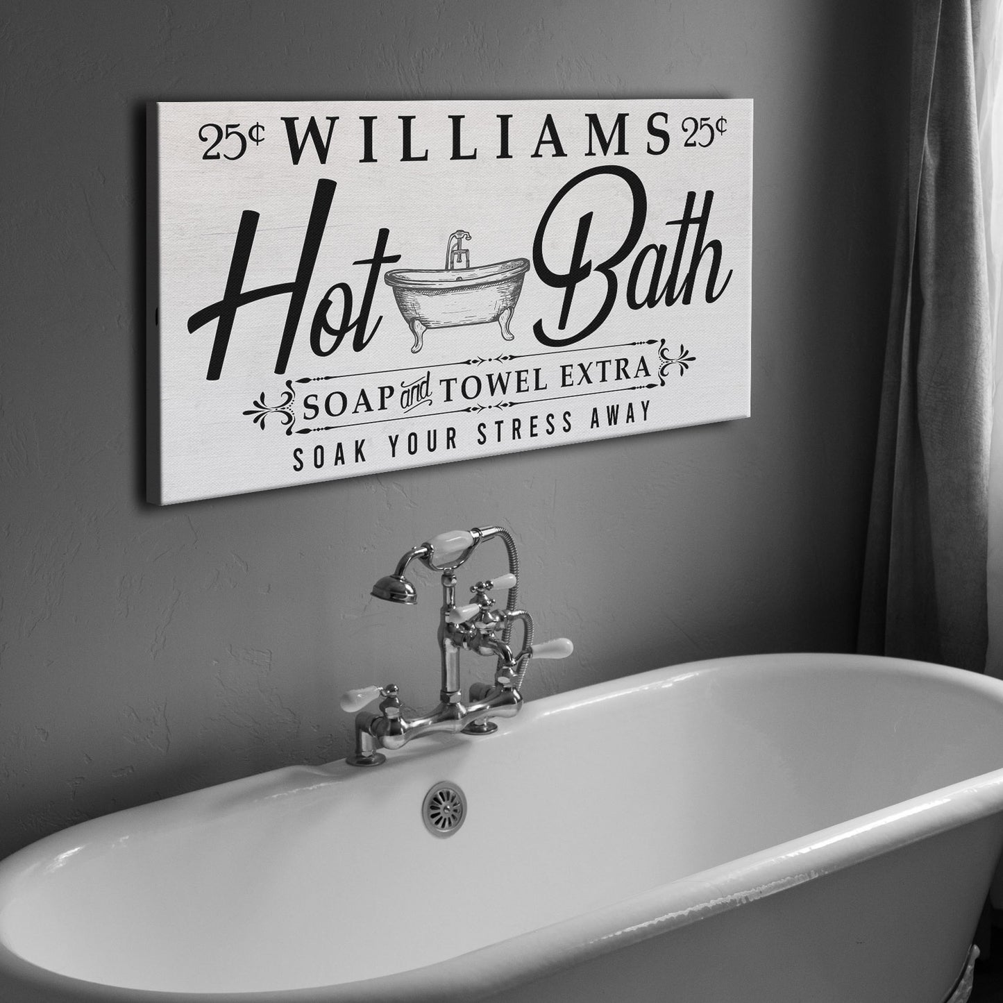 Family Hot Bath Sign Style 2 - Image by Tailored Canvases
