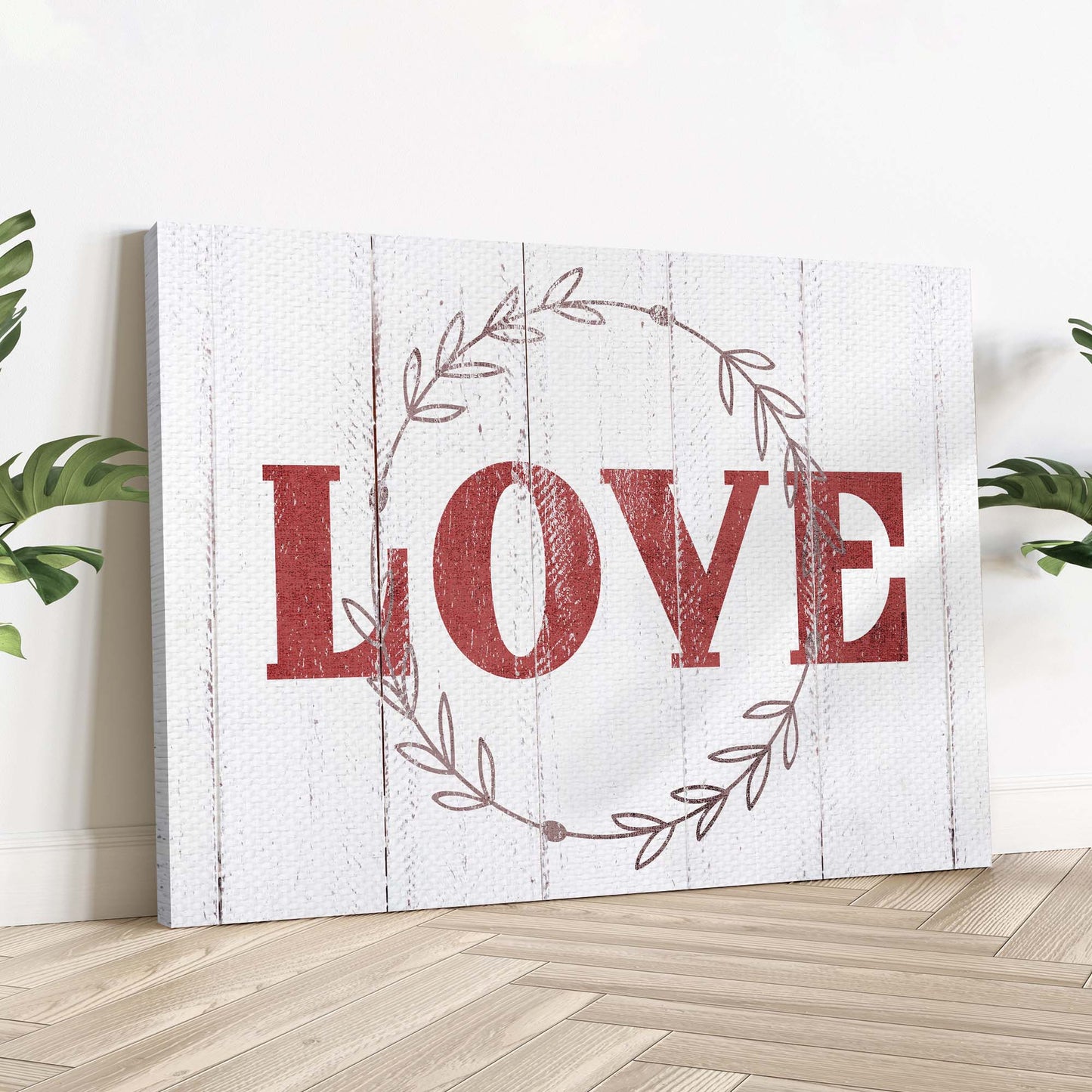 Valentine Wreath Of Love Sign Style 2 - Image by Tailored Canvases