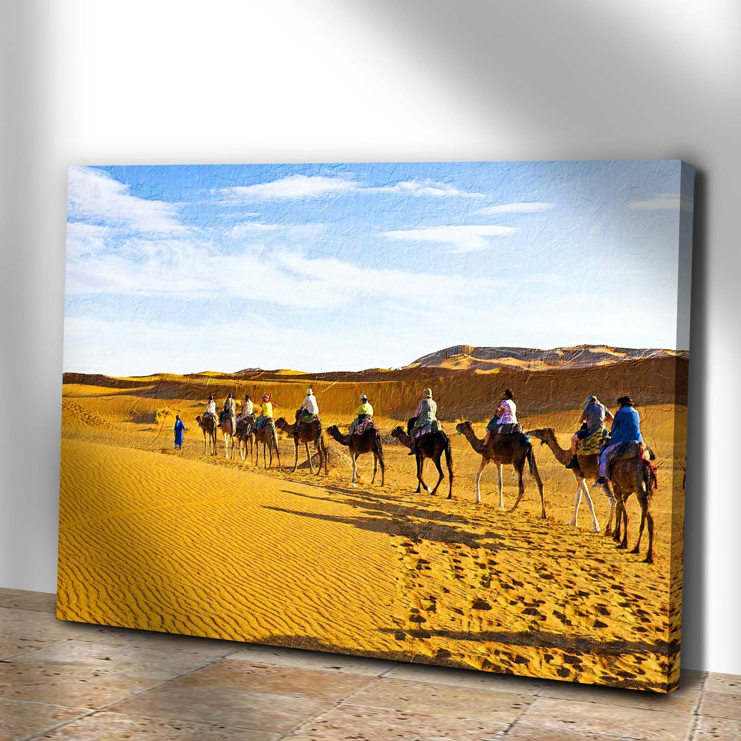 Camel Through Sand Dunes Canvas Wall Art Style 1 - Image by Tailored Canvases