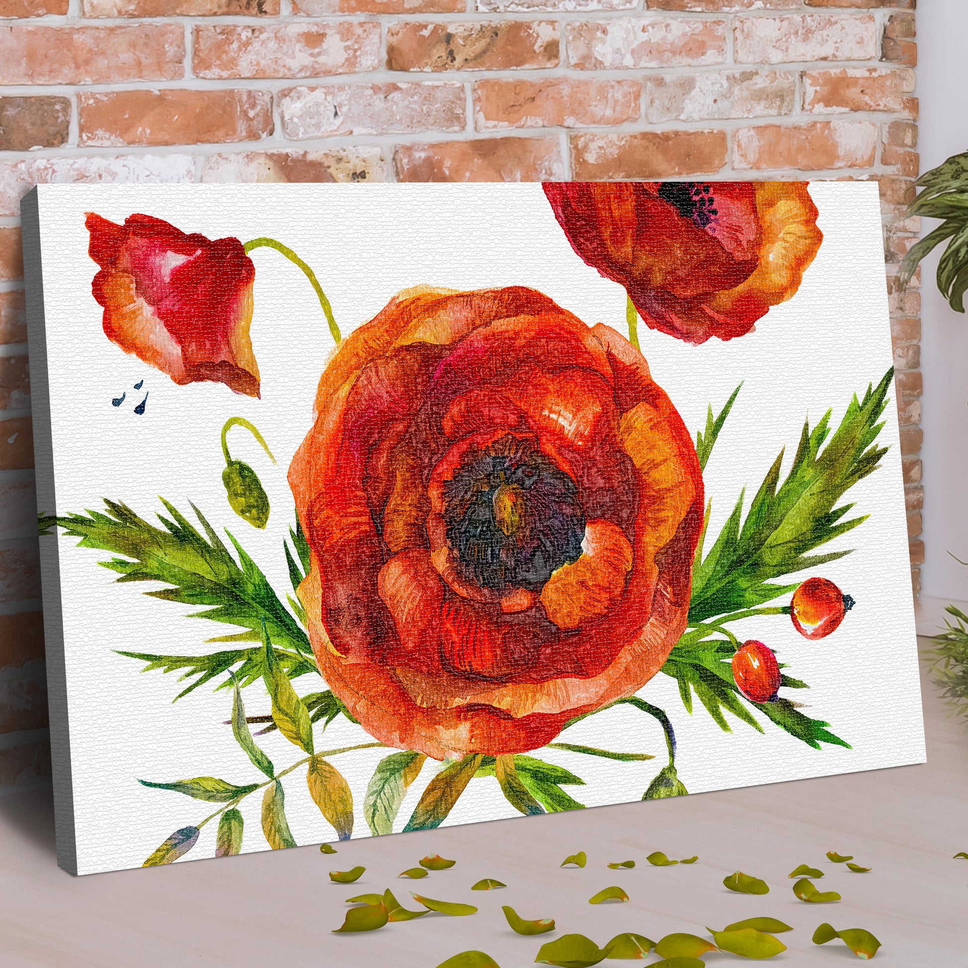 Poppies Melody Flower Canvas Wall Art Style 1 - Image by Tailored Canvases
