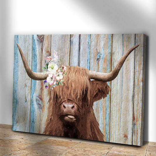 Highland Cow Rustic Painting Canvas Wall Art - Image by Tailored Canvases