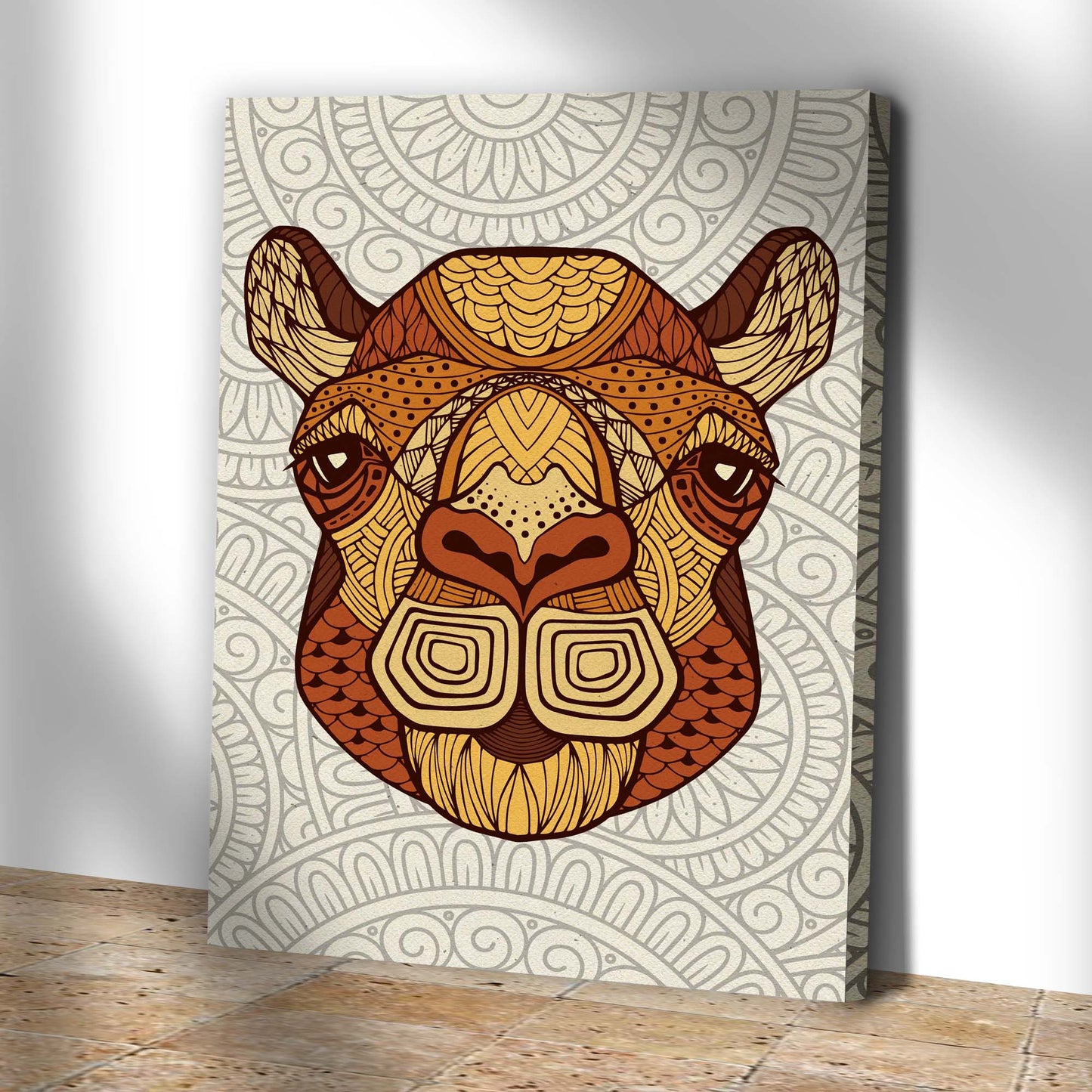 Zentangle Camel Head Canvas Wall Art Style 2 - Image by Tailored Canvases