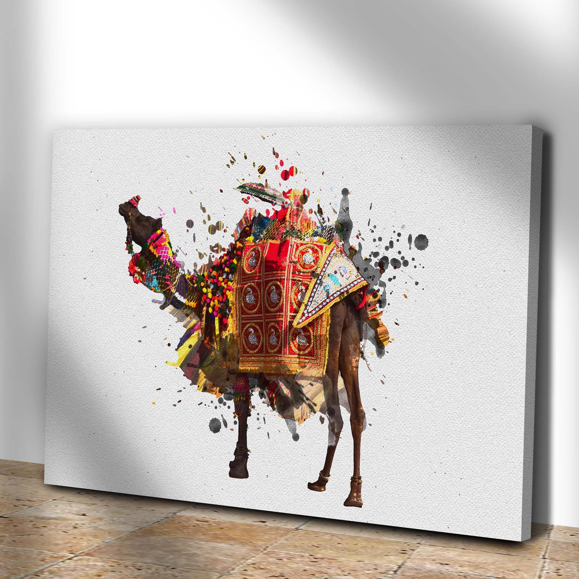 Color Splashed Camel Canvas Wall Art II Style 1 - Image by Tailored Canvases