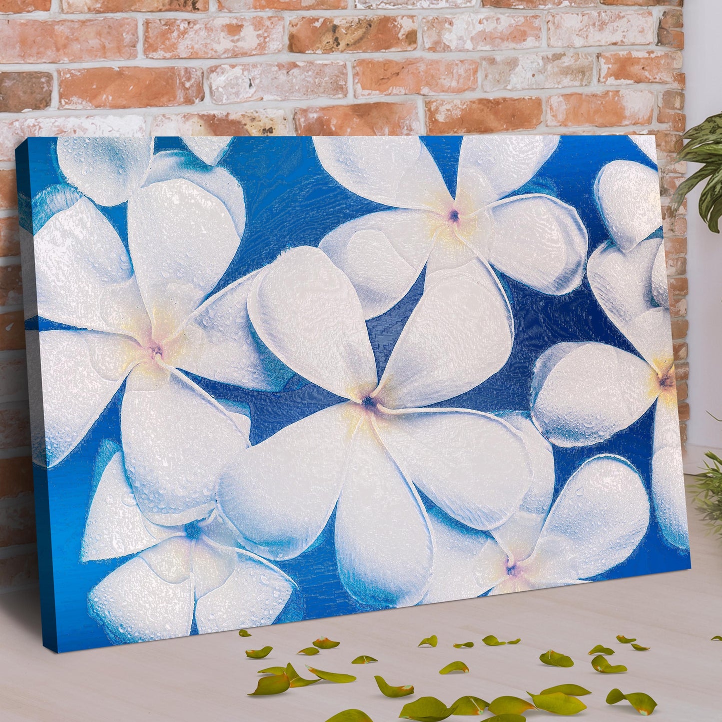 Bright White Frangipani Canvas Wall Art Style 1 - Image by Tailored Canvases