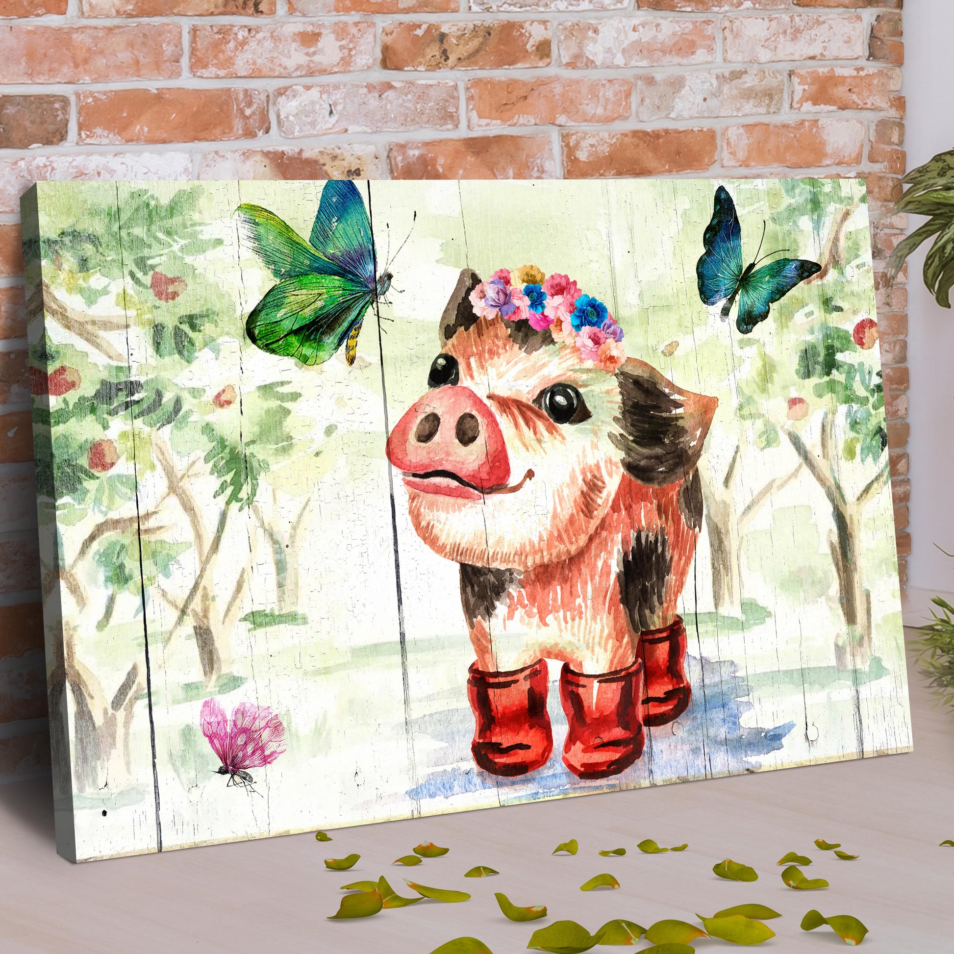 Cute Little Pig Canvas Wall Art Style 1 - Image by Tailored Canvases