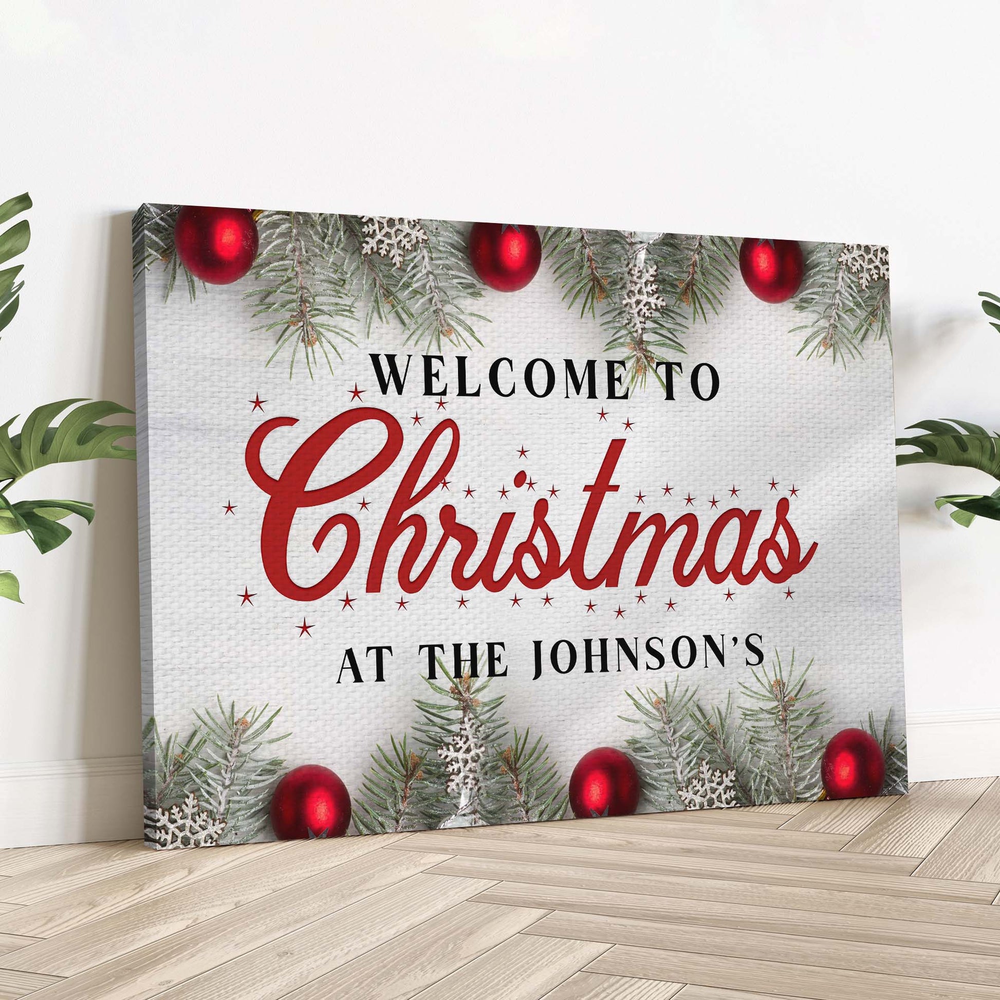 Christmas At Family Name Sign | Customizable Canvas