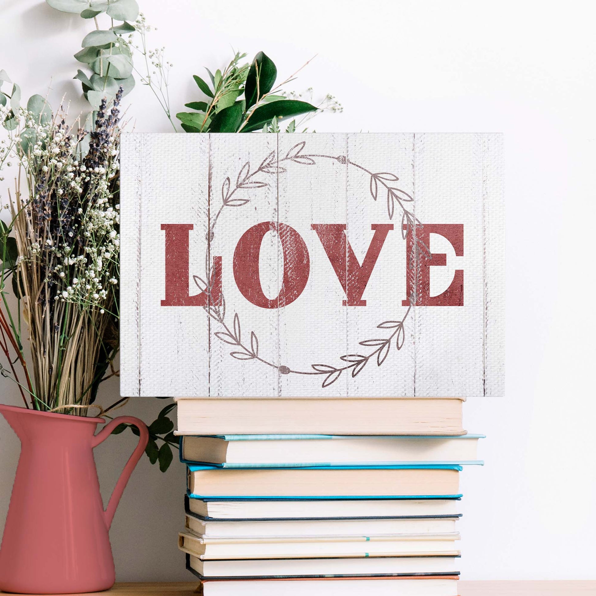 Valentine Wreath Of Love Sign Style 1 - Image by Tailored Canvases