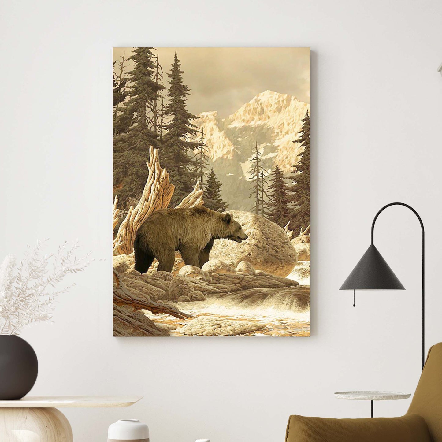 Animals Forest Bear Grizzly Canvas Wall Art II Style 1 - Image by Tailored Canvases