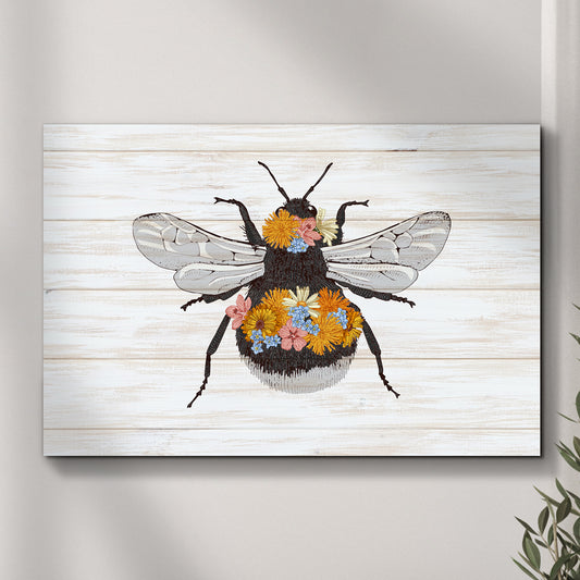 Floral Bee Canvas Wall Art - Image by Tailored Canvases