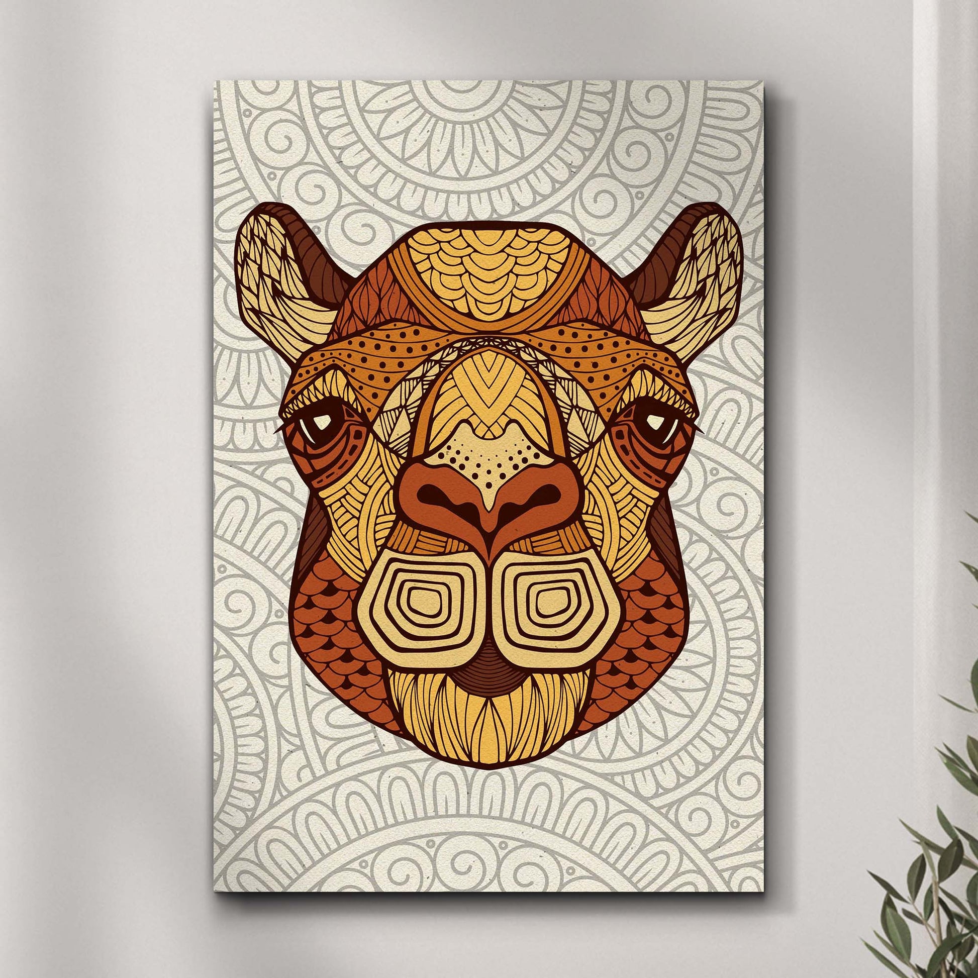 Zentangle Camel Head Canvas Wall Art - Image by Tailored Canvases