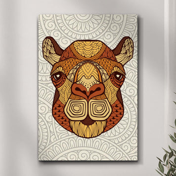 Zentangle Camel Head Canvas Wall Art