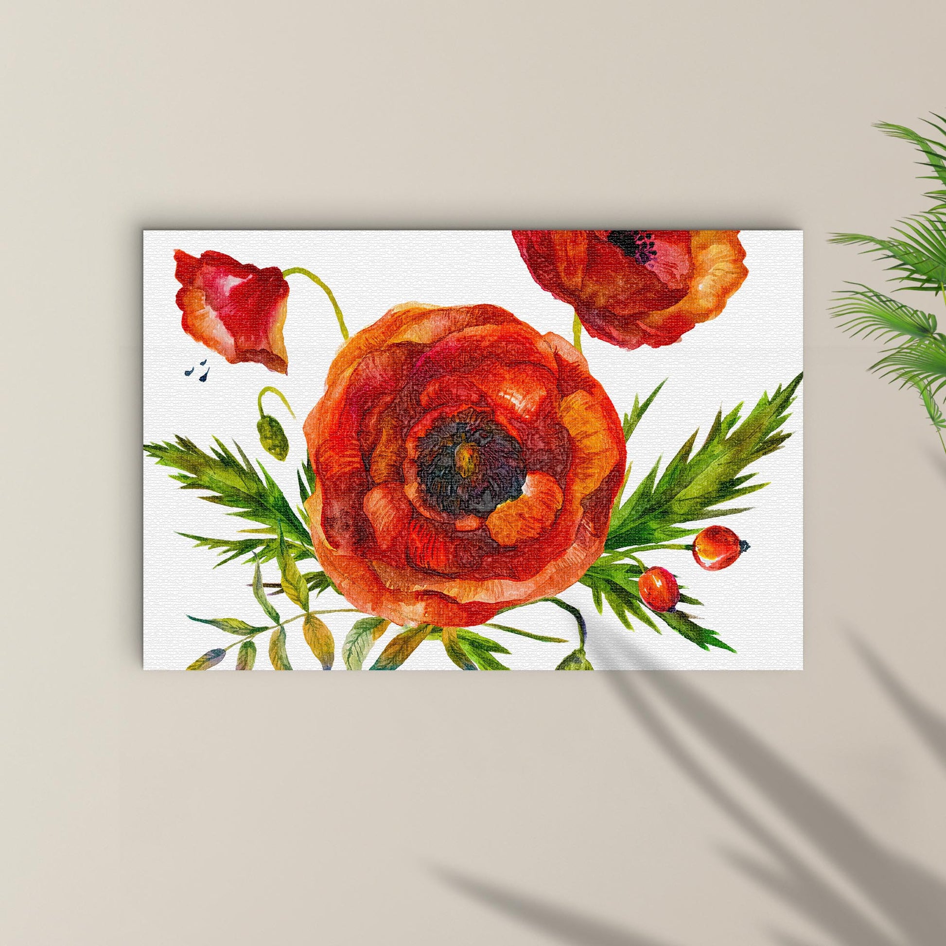 Poppies Melody Flower Canvas Wall Art - Image by Tailored Canvases