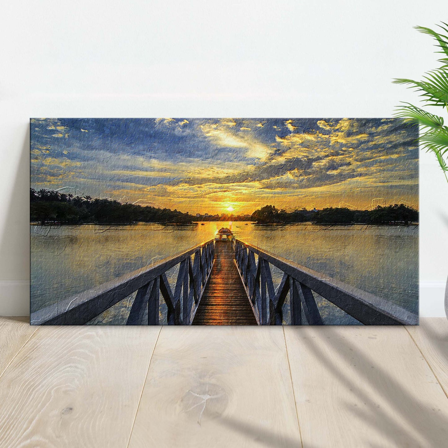 Vibrant Sunset Lake Canvas Wall Art - Image by Tailored Canvases