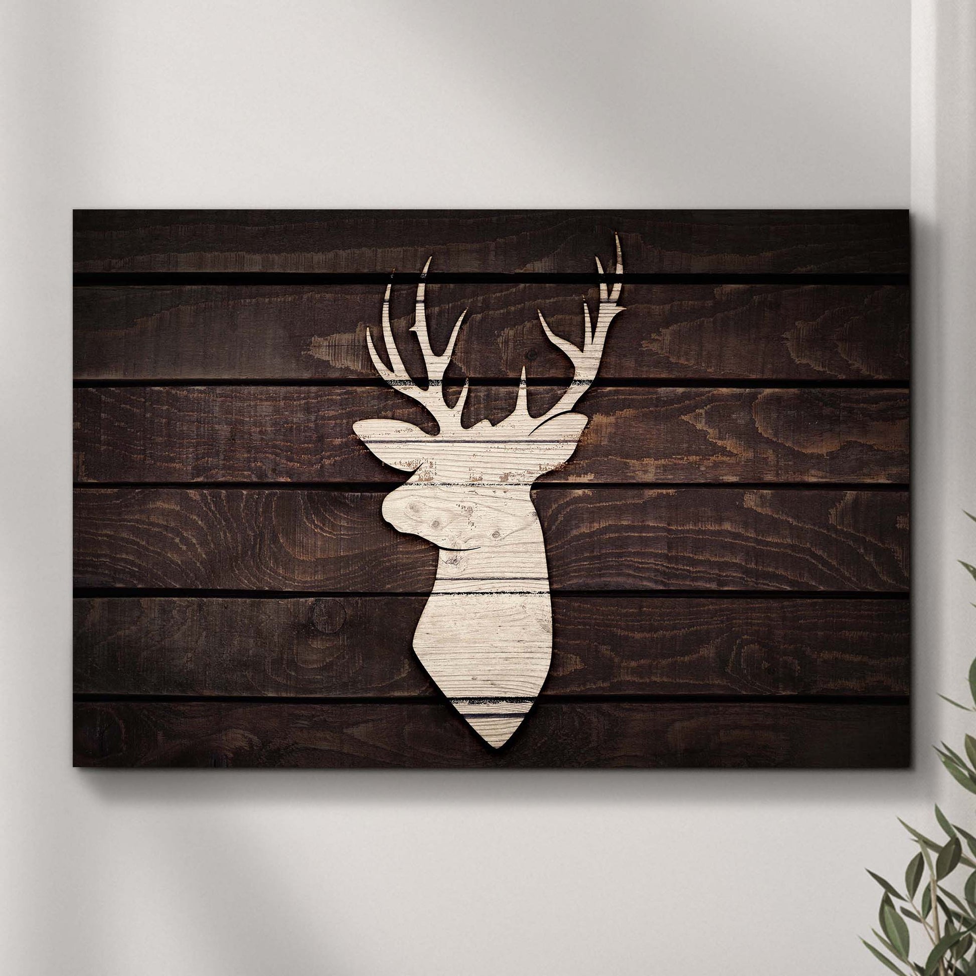 Rustic Deer Head Silhouette Canvas Wall Art - Image by Tailored Canvases