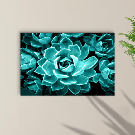 Teal Rose Succulent Canvas Wall Art II - Image by Tailored Canvases