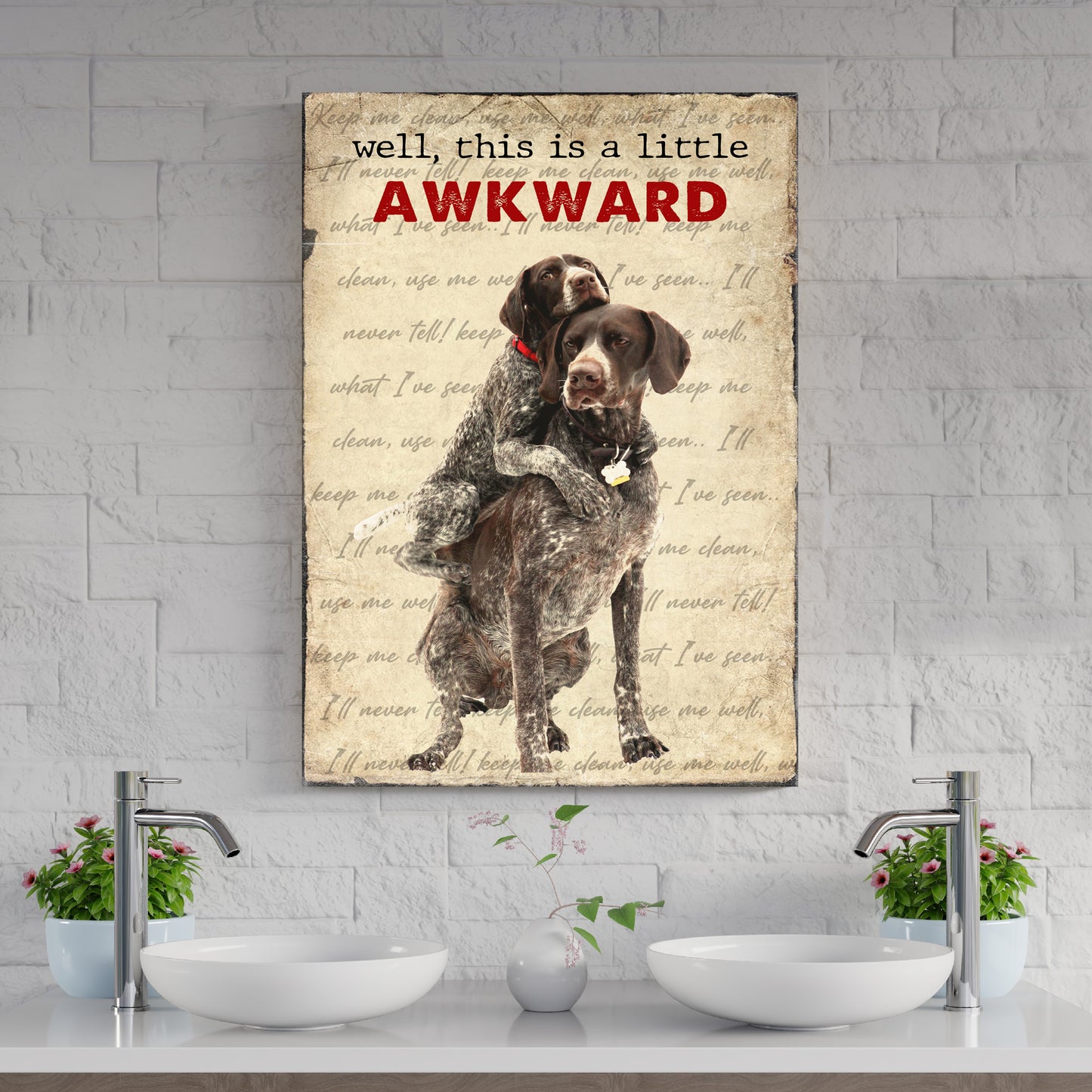A Little Awkward Bathroom Sign - Image by Tailored Canvases