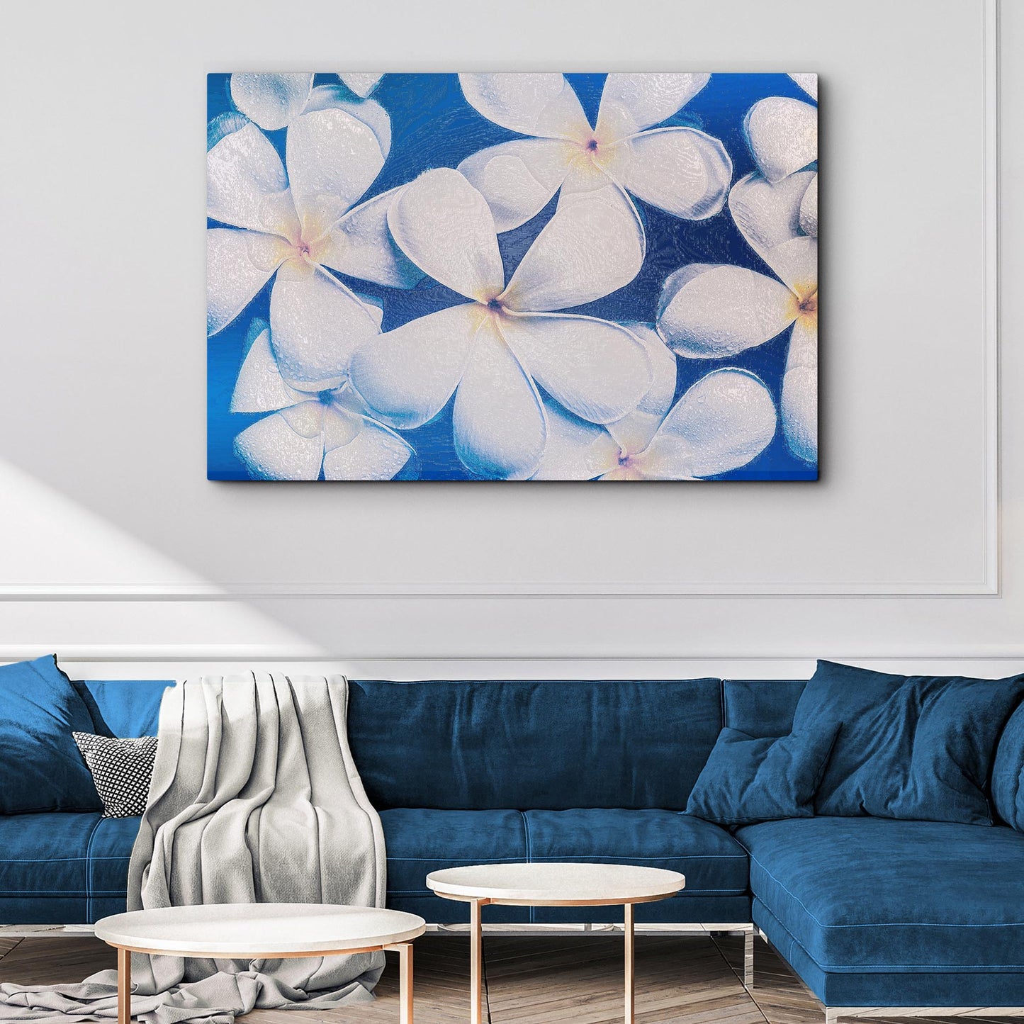 Bright White Frangipani Canvas Wall Art Style 2 - Image by Tailored Canvases