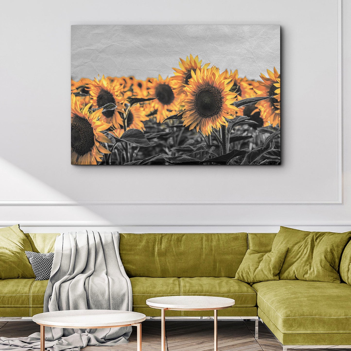 Rustic Pop Sunflower Canvas Wall Art Style 2 - Image by Tailored Canvases