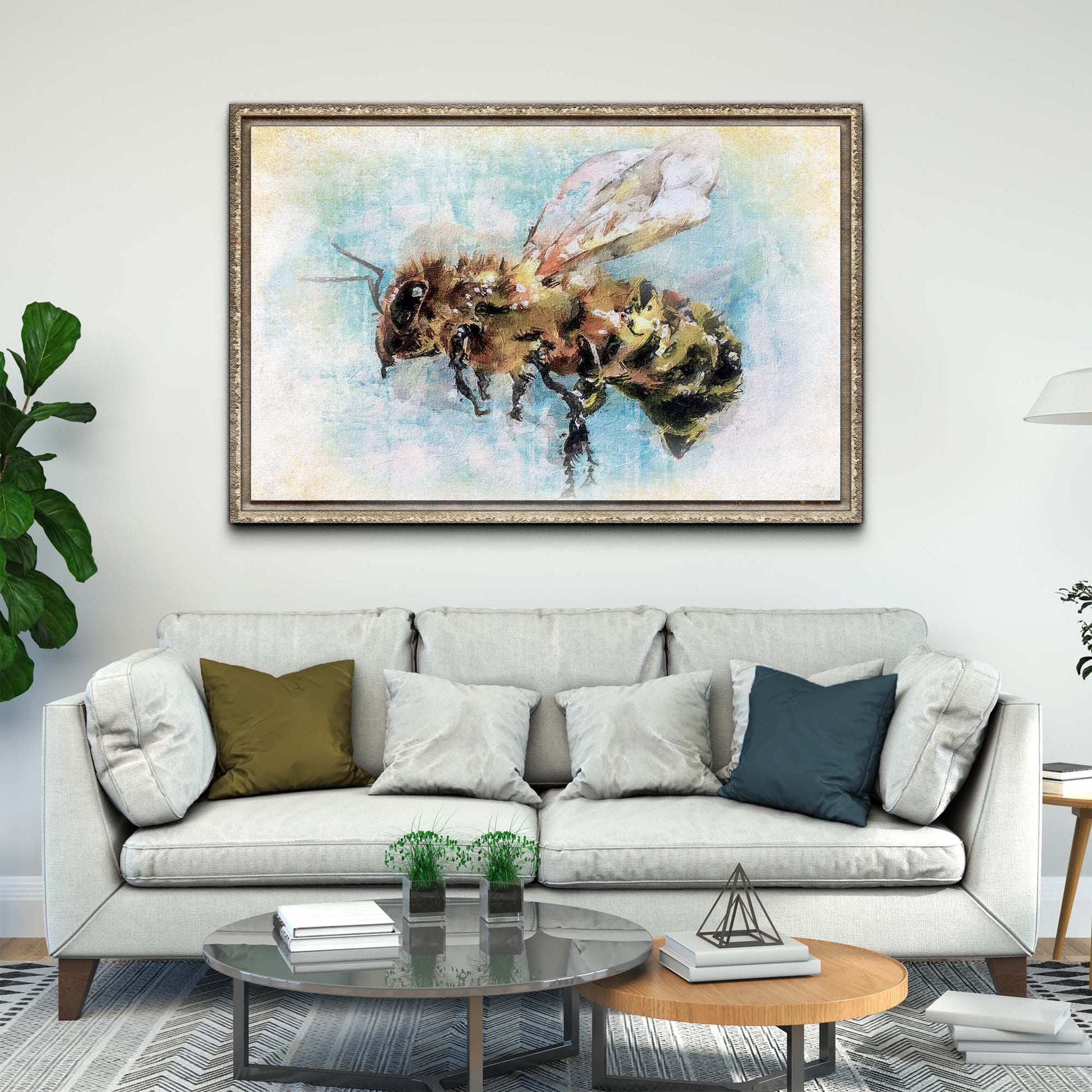 Abstract Bee Painting Canvas Wall Art Style 2 - Image by Tailored Canvases