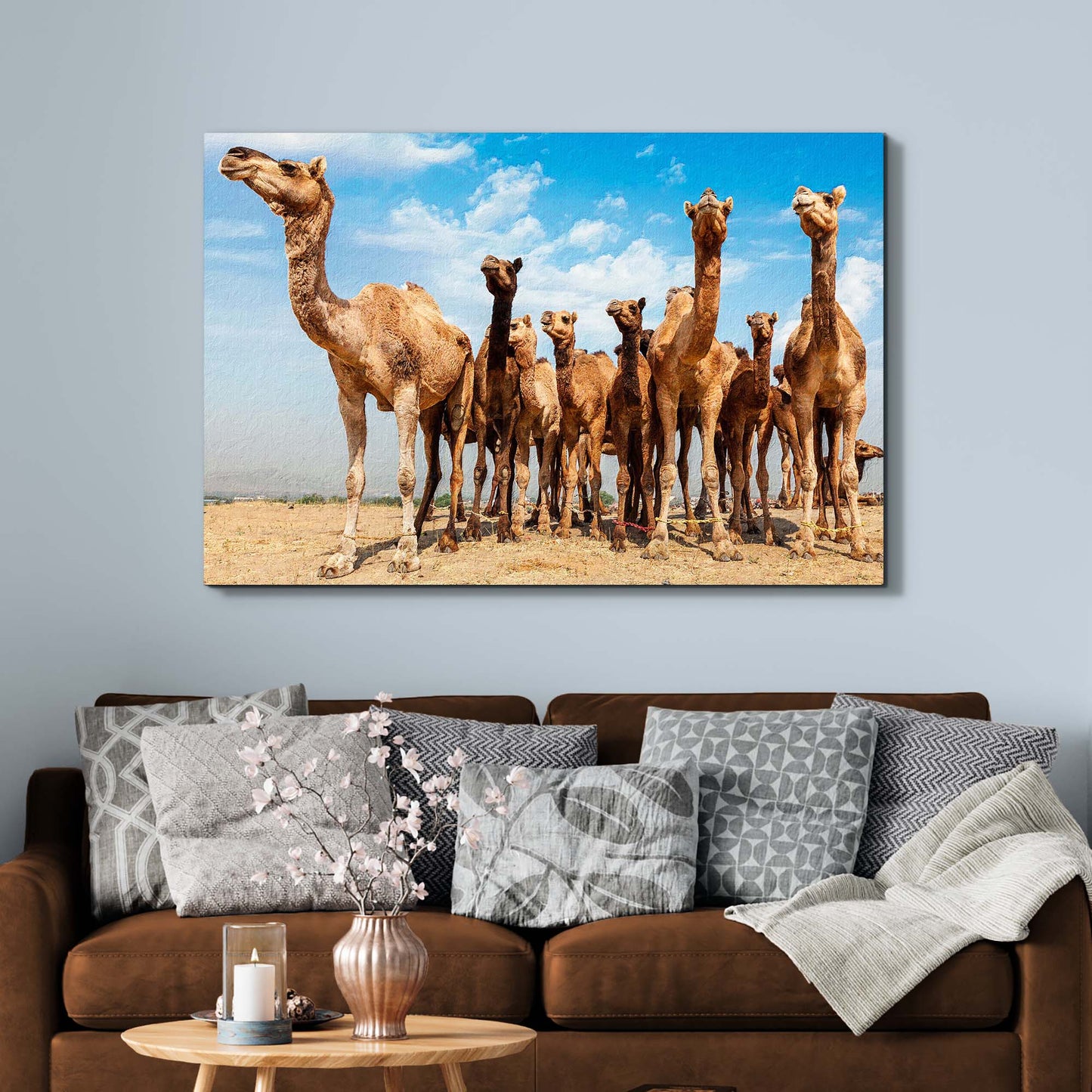 Tied Feet Camels Canvas Wall Art Style 2 - Image by Tailored Canvases