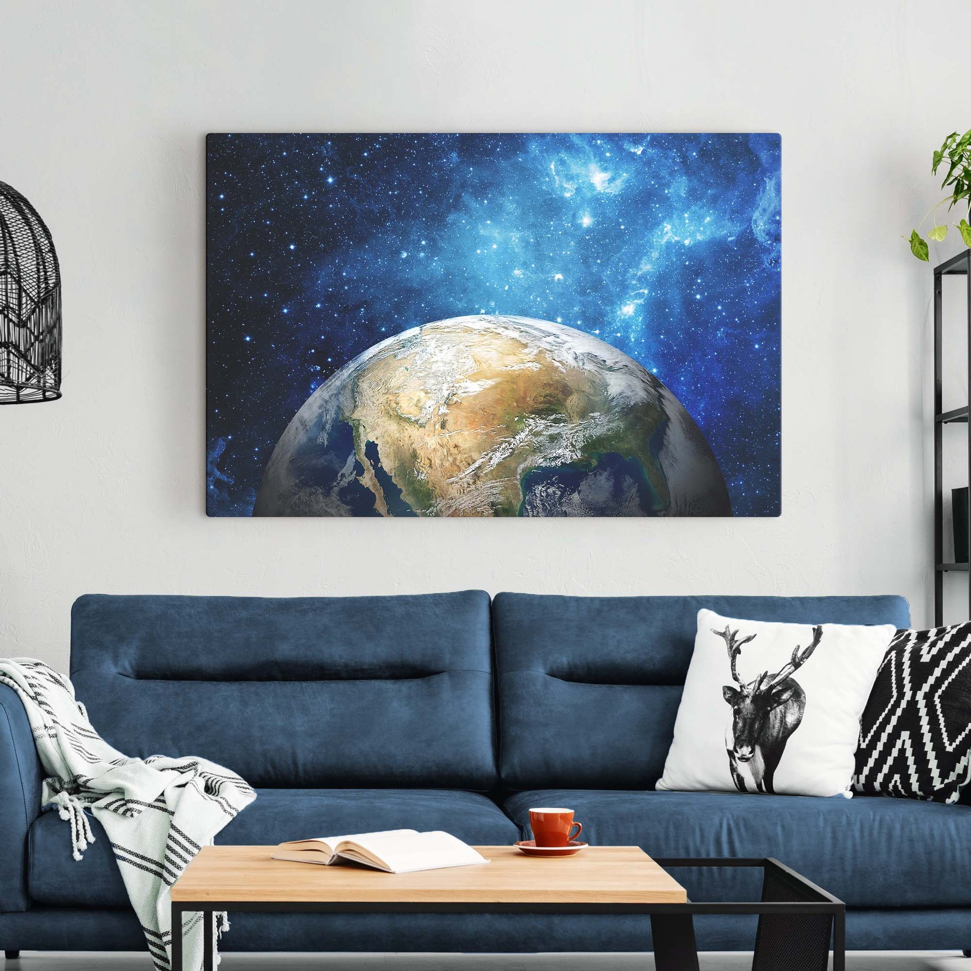 Planet Earth In The Universe Canvas Wall Art - Image by Tailored Canvases
