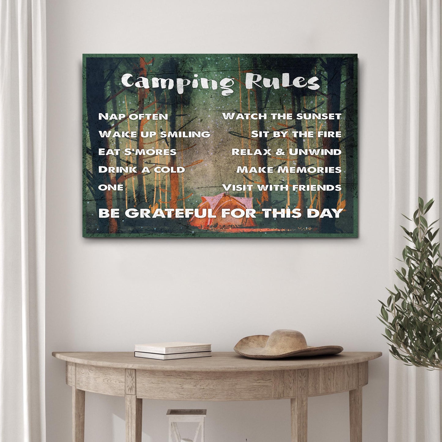 Camping Rules Sign - Image by Tailored Canvases