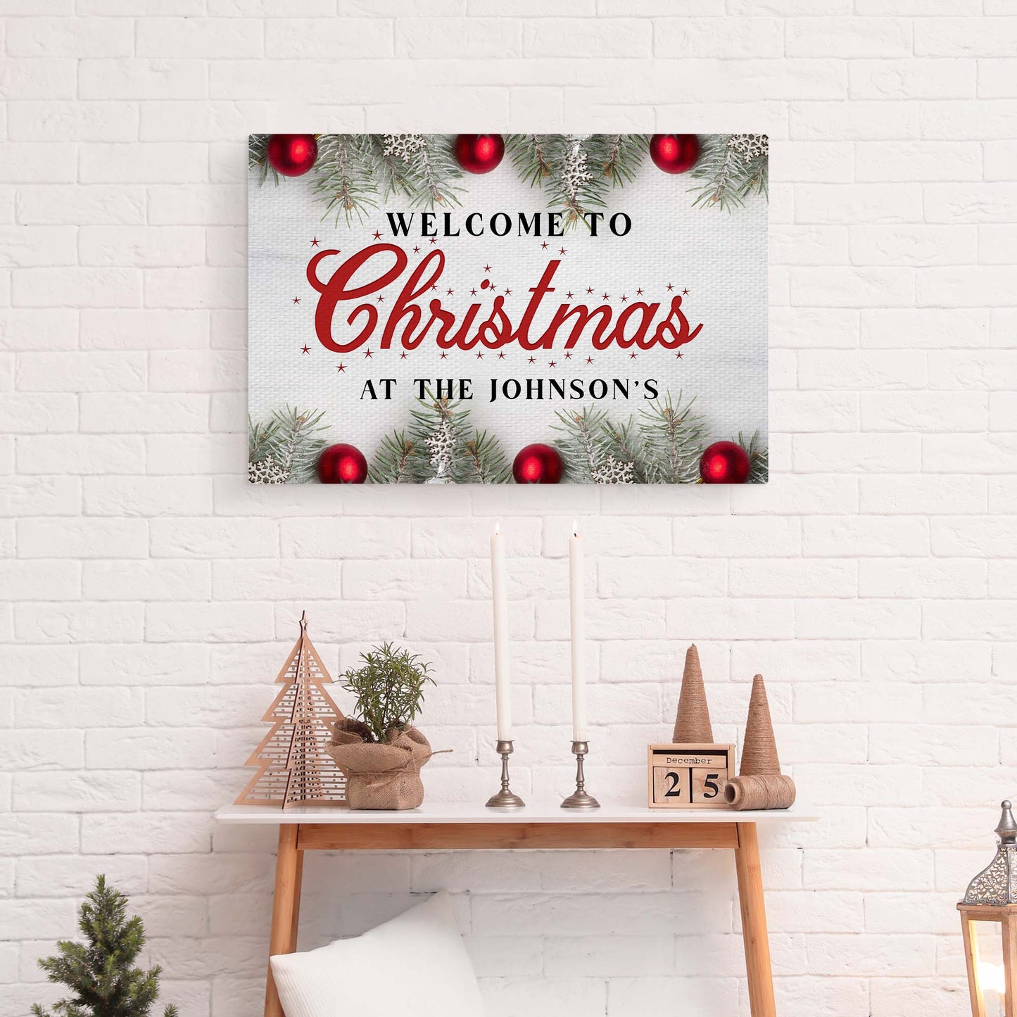 Christmas At Family Name Sign | Customizable Canvas