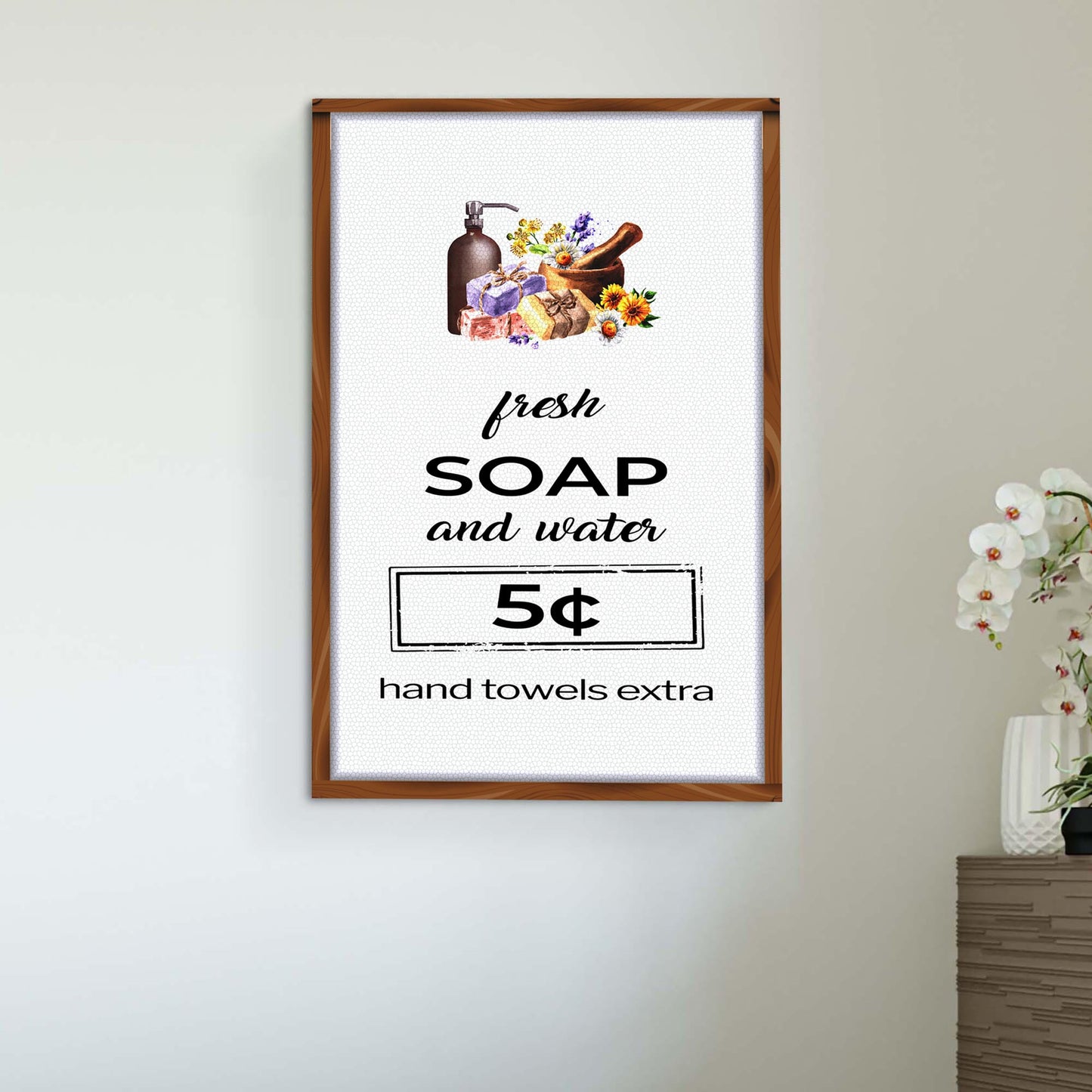Fresh Soap And Water Bathroom Sign II Style 2 - Image by Tailored Canvases