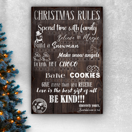 Christmas Rules Sign