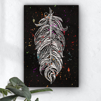 Decor Elements Feather White Boho Canvas Wall Art Style 1 - Image by Tailored Canvases