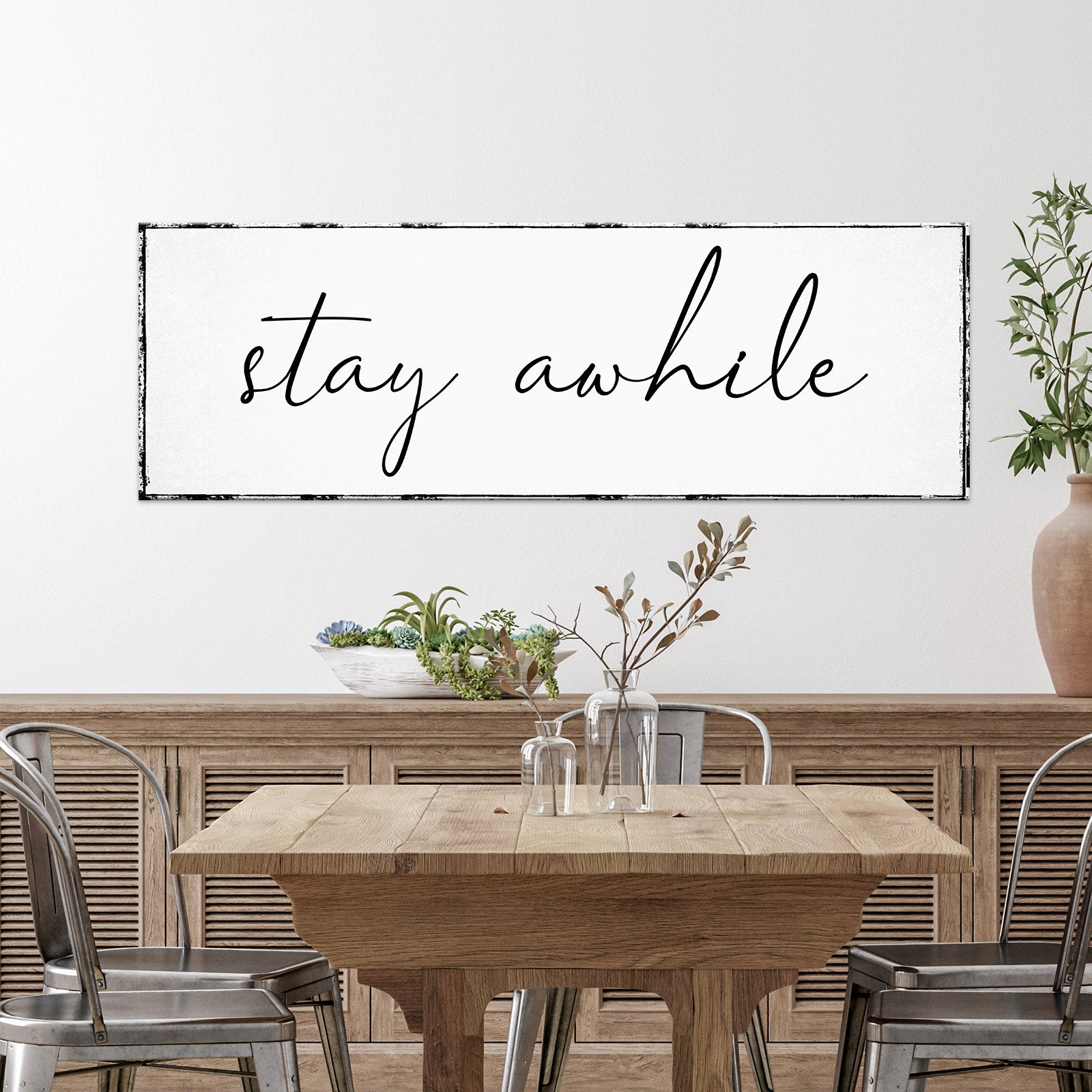 Stay Awhile Sign II Style 3 - Image by Tailored Canvases