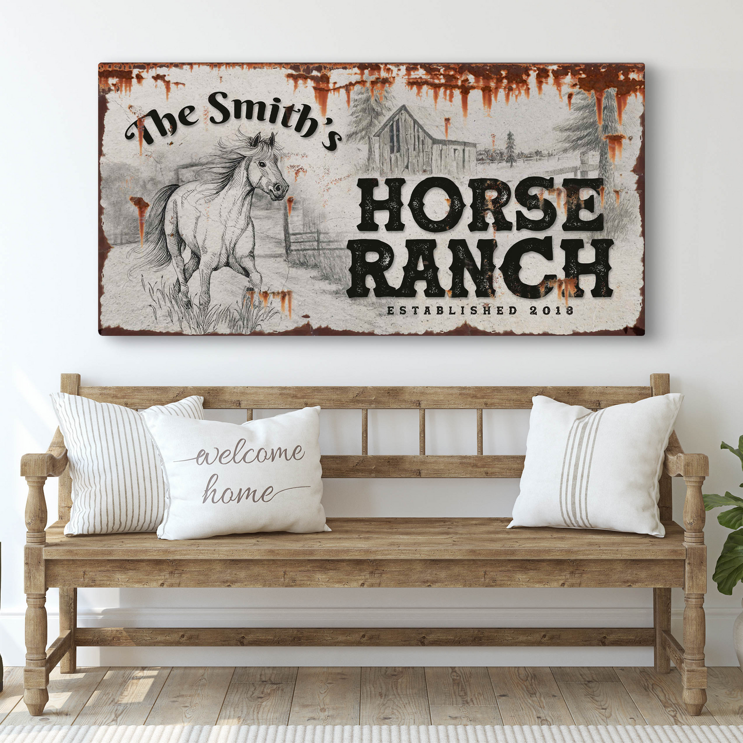 Rustic Horse Ranch Sign - Image by Tailored Canvases