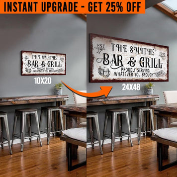 Upgrade Your 'Bar & Grill' (Style 1) Canvas To 24x48 Inches