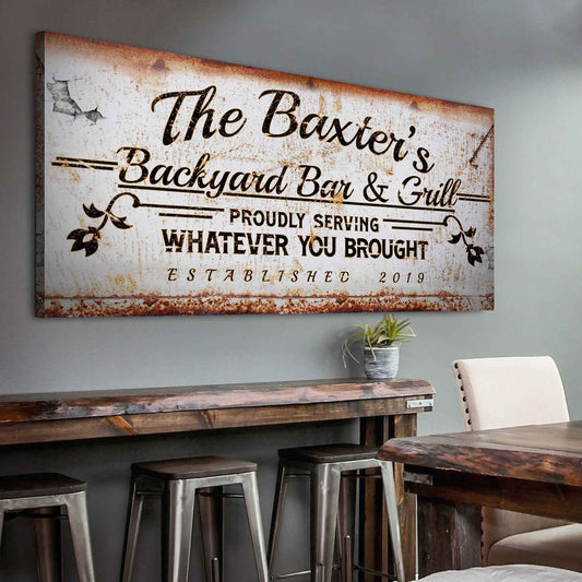 Backyard Bar & Grill Sign II Style 1 - Image by Tailored Canvases