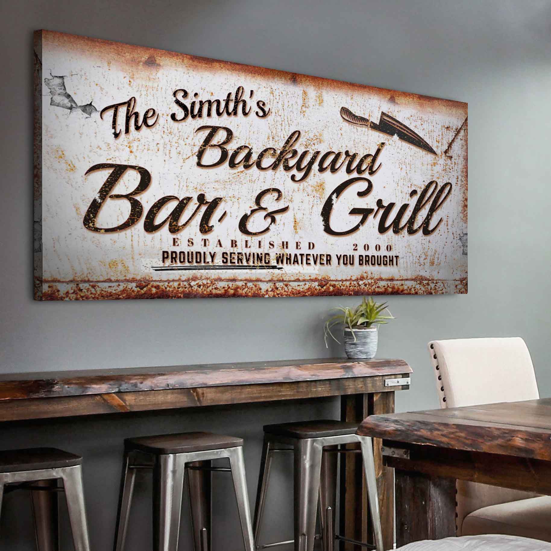Backyard Bar & Grill Sign II Style 5 - Image by Tailored Canvases
