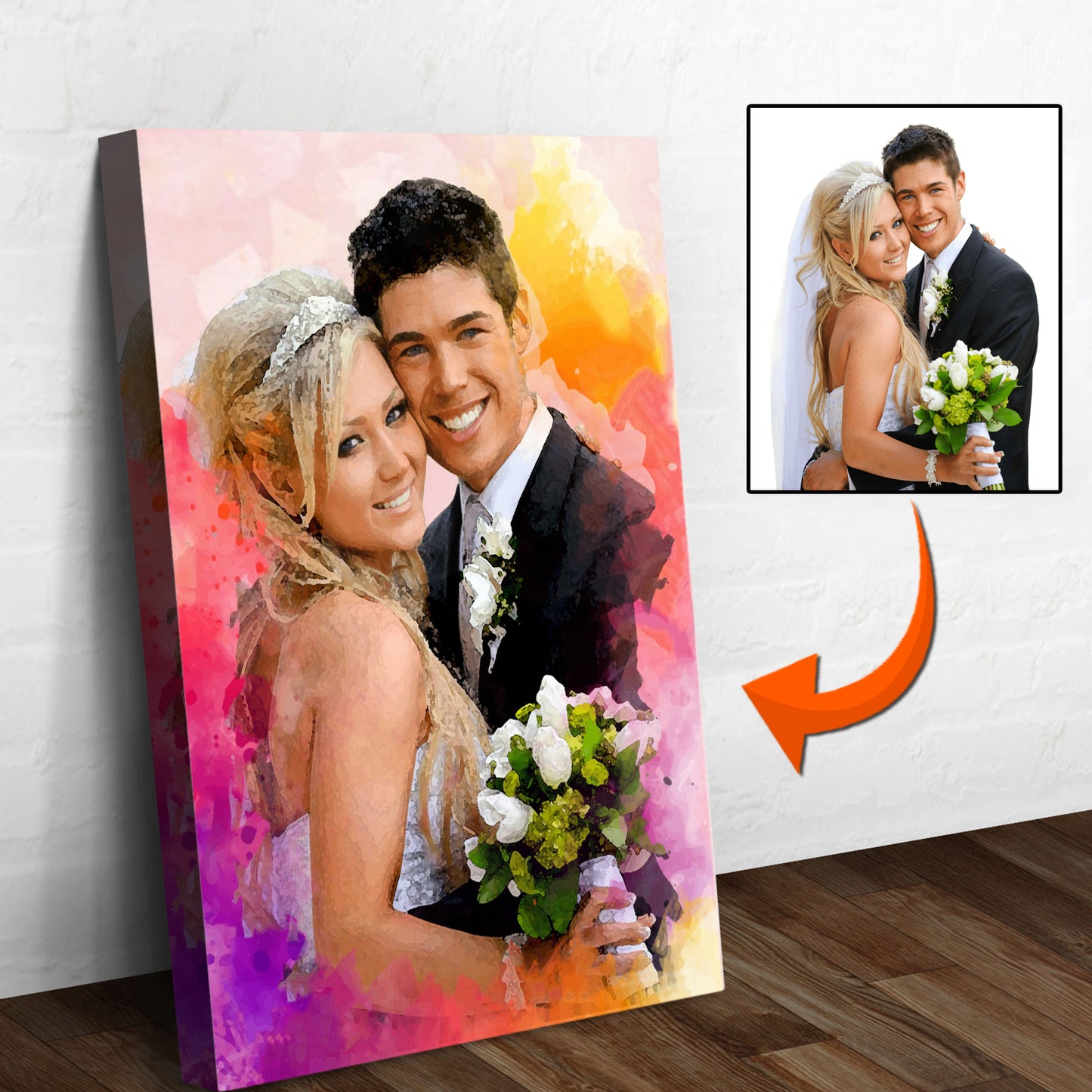 Couple Watercolor Sign Style 1 - Image by Tailored Canvases