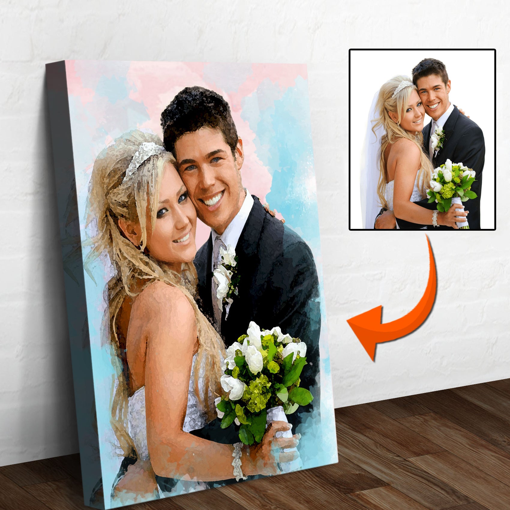 Couple Watercolor Sign Style 2 - Image by Tailored Canvases