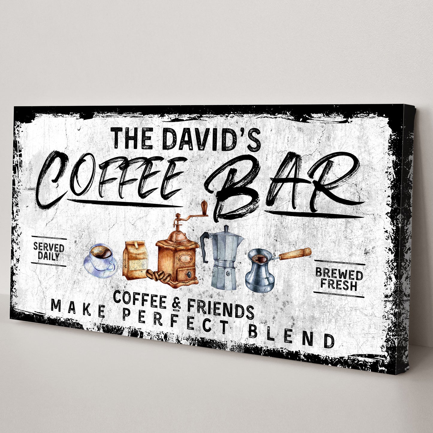 Coffee And Friends' Coffee Bar Sign Style 2 - Image by Tailored Canvases