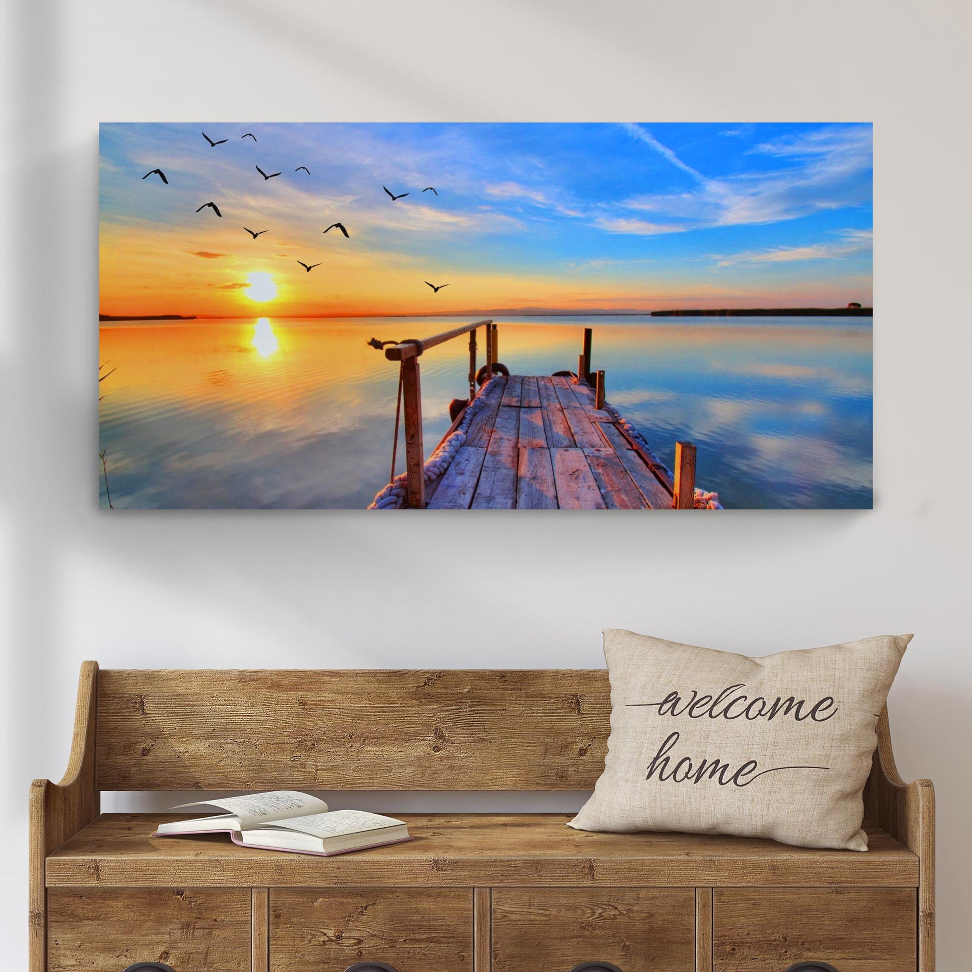 Dock Sunset View Canvas Wall Art - Image by Tailored Canvases