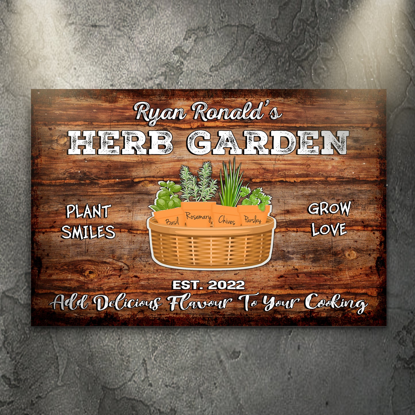 Herb Garden Sign | Customizable Canvas - Image by Tailored Canvases