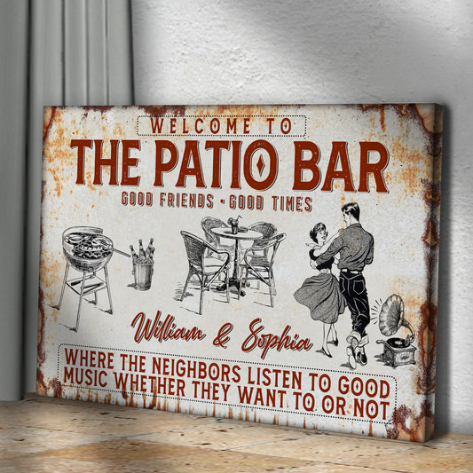 Welcome To The Patio Bar Sign II | Customizable Canvas - Image by Tailored Canvases