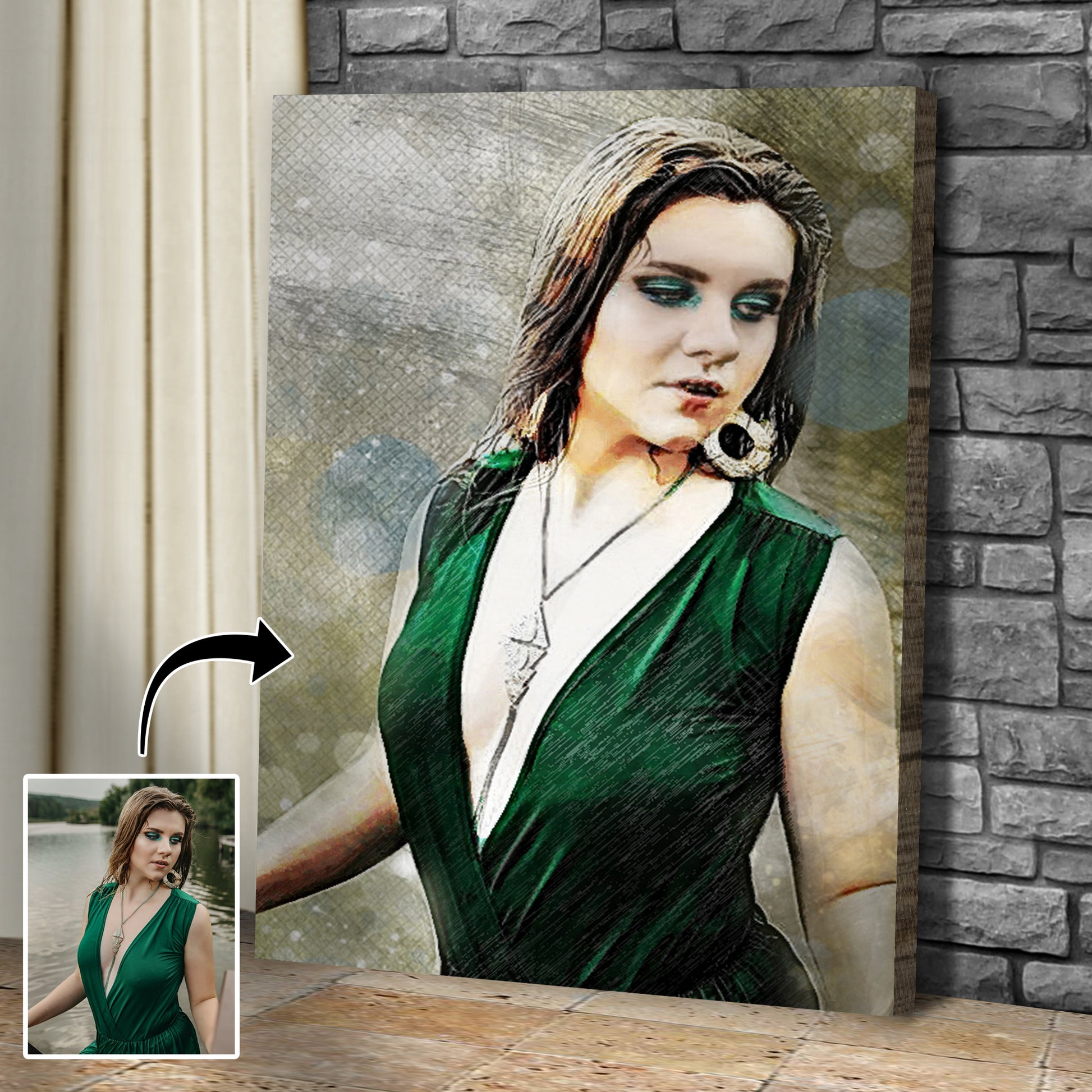 Classic Watercolor Portrait Sign II Style 1 - Image by Tailored Canvases