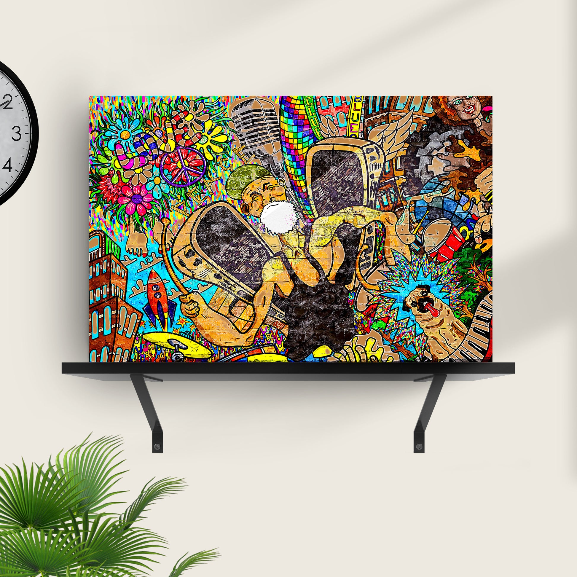 Vibrant Graffiti Canvas Wall Art Style 1 - Image by Tailored Canvases
