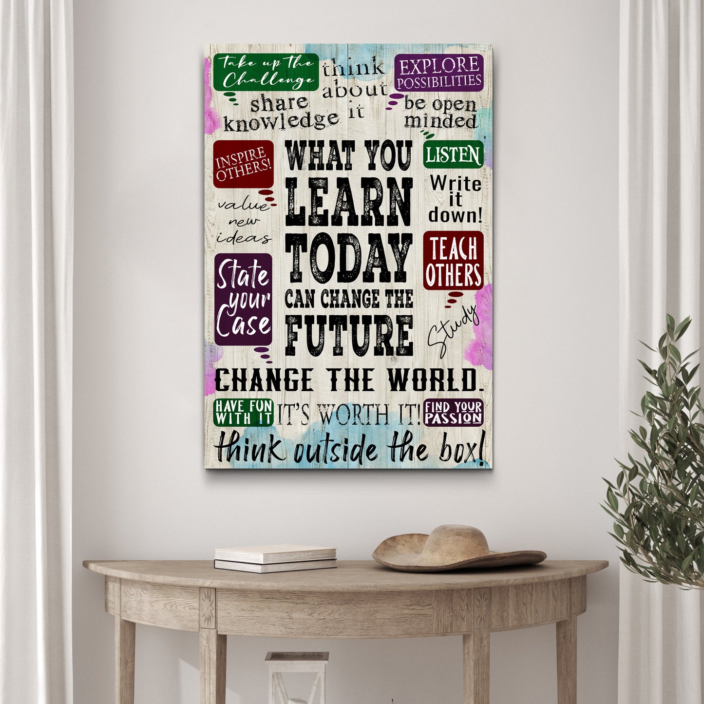 What You Learn Today Can Change The Future Sign Style 2 - Image by Tailored Canvases