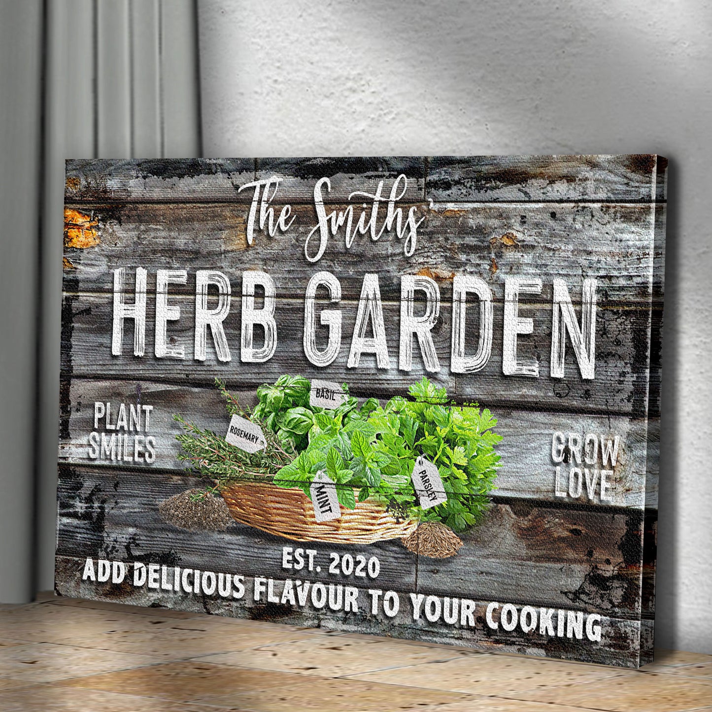 Family Herb Garden Sign Style 2 - Image by Tailored Canvases
