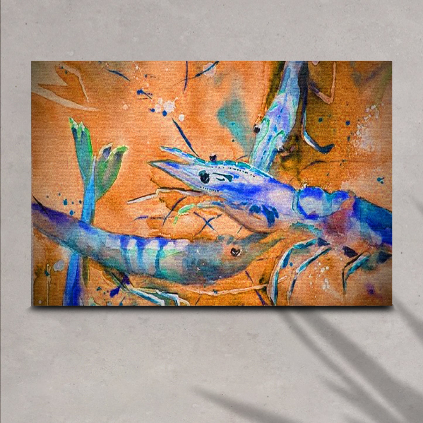 Shrimp Watercolor Painting Wall Art II  Style 1 - Image by Tailored Canvases